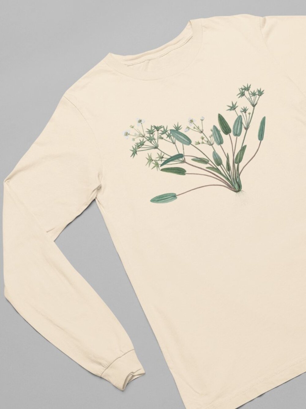 Starfruit Vintage Floral Print Long Sleeve Graphic Tee T-shirt S-XXL - Picture 2 of 6